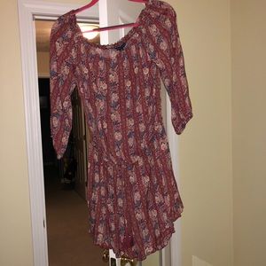 Off the shoulder printer romper